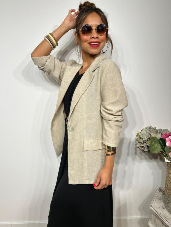 Blazer Efecto Lino LEGAND Taupe HEVE