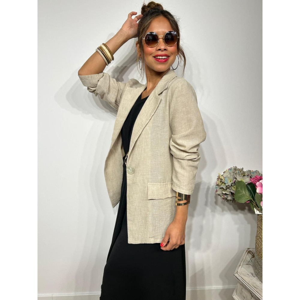 Blazer Efecto Lino LEGAND Taupe HEVE Blazer Efecto Lino LEGAND Taupe HEVE