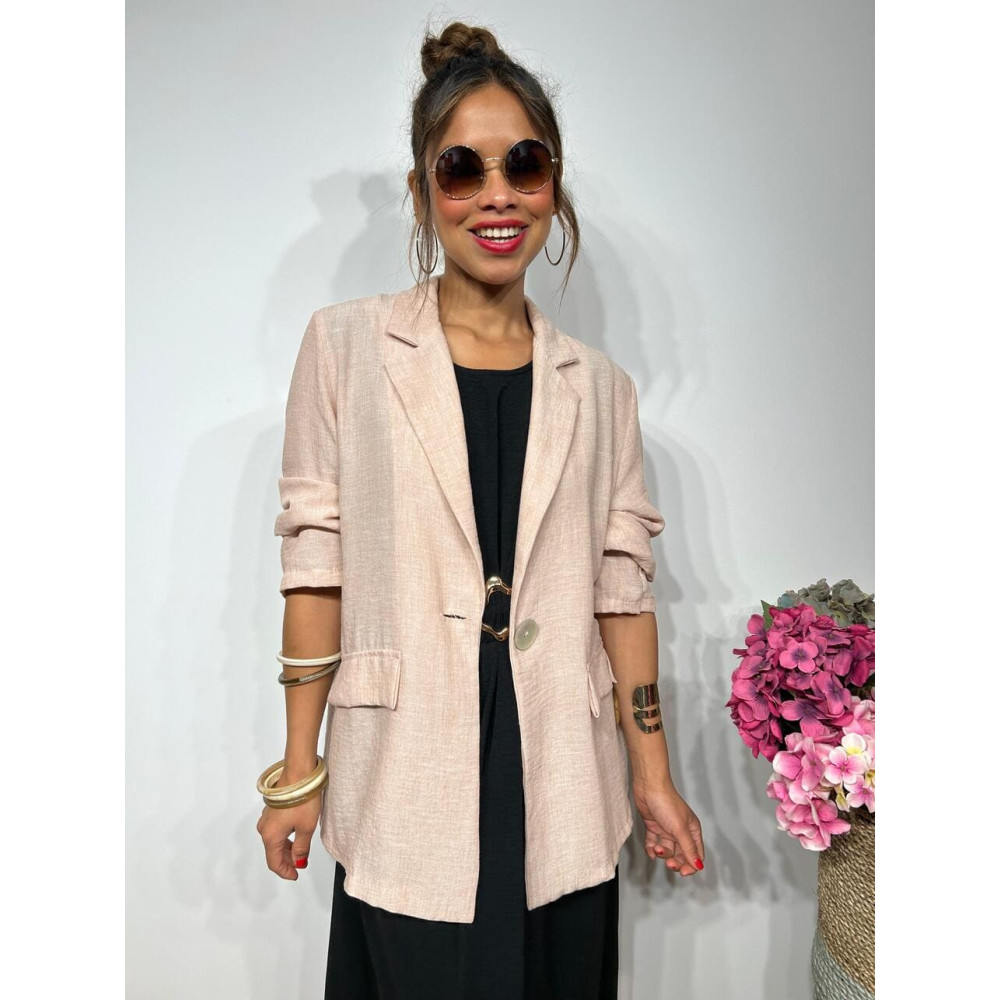 Blazer Efecto Lino LEGAND Rosa HEVE Blazer Efecto Lino LEGAND Rosa HEVE