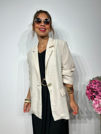 Blazer Efecto Lino LEGAND Beige HEVE