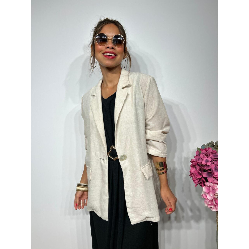 Blazer Efecto Lino LEGAND Beige HEVE Blazer Efecto Lino LEGAND Beige HEVE