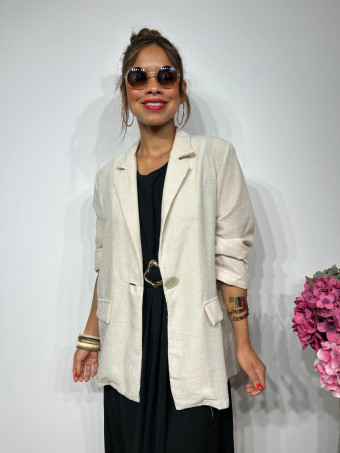 Blazer Efecto Lino LEGAND Beige HEVE