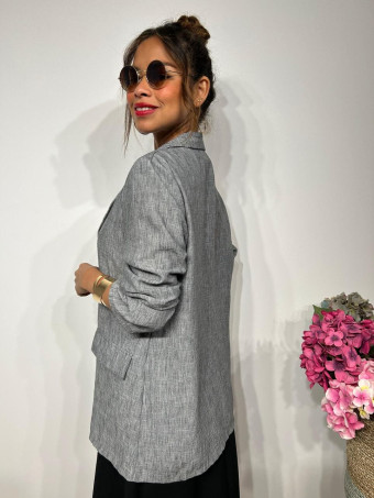 Blazer Efecto Lino LEGAND Gris HEVE