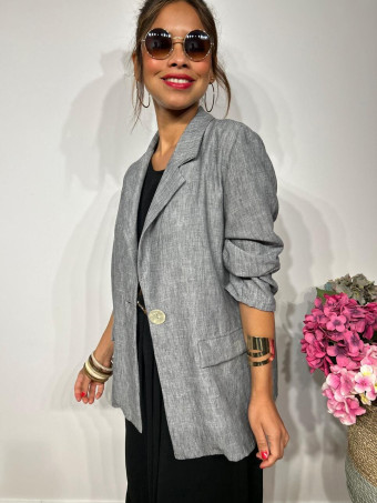 Blazer Efecto Lino LEGAND Gris HEVE