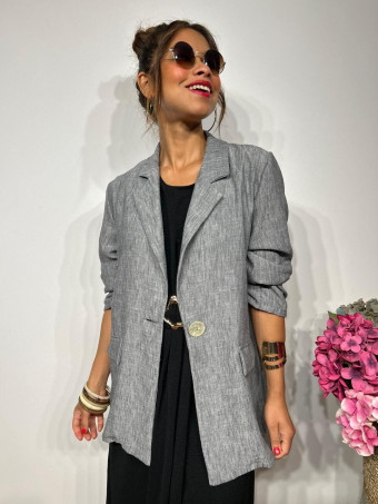 Blazer Efecto Lino LEGAND Gris HEVE