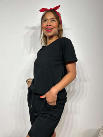 Conjunto Sporty Camiseta y Short INSIDEN Negro HEVE