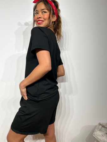 Conjunto Sporty Camiseta y Short INSIDEN Negro HEVE