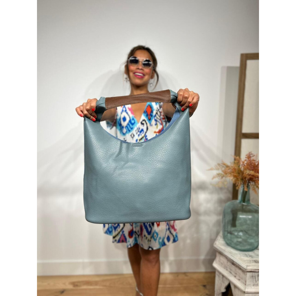 Bolso Hobo Grande VIMOTY Azul Cian - heve Bolso Hobo Grande VIMOTY Azul Cian - heve