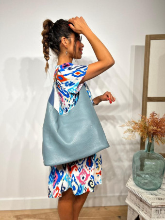 Bolso Hobo Grande VIMOTY Azul Cian - heve