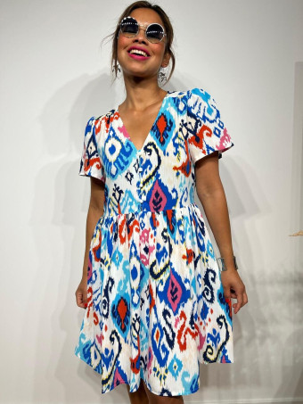 Vestido Corto Estampado Étnico HENTAK -heve
