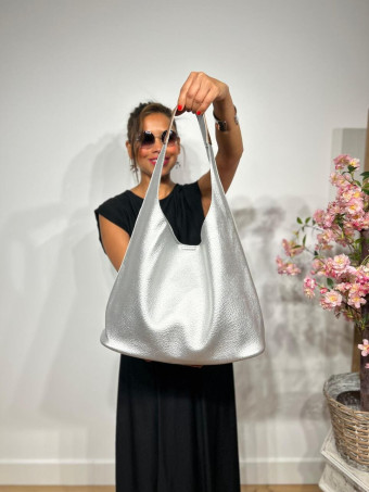 Bolso Hobo Grande VIMOTY Plata - heve