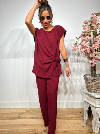 Conjunto Blusa y Pantalón VALTY Burdeos - heve