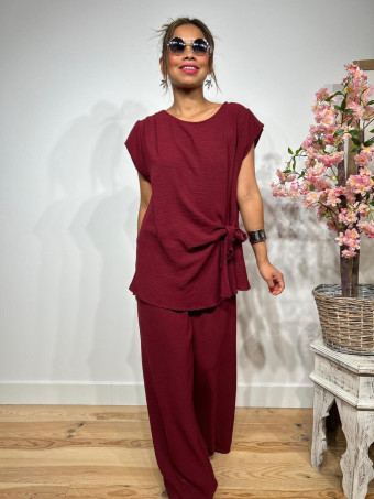 Conjunto Blusa y Pantalón VALTY Burdeos - heve