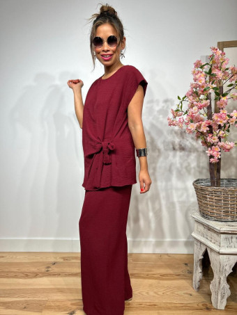 Conjunto Blusa y Pantalón VALTY Burdeos - heve