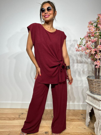 Conjunto Blusa y Pantalón VALTY Burdeos - heve