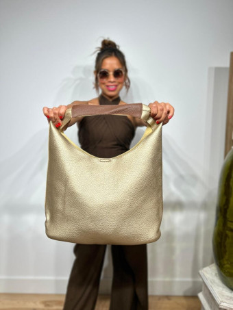 Bolso Hobo Grande VIMOTY Oro - heve