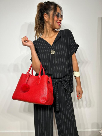 Bolso Abatanado Doble Asa KIMCHI Rojo heve