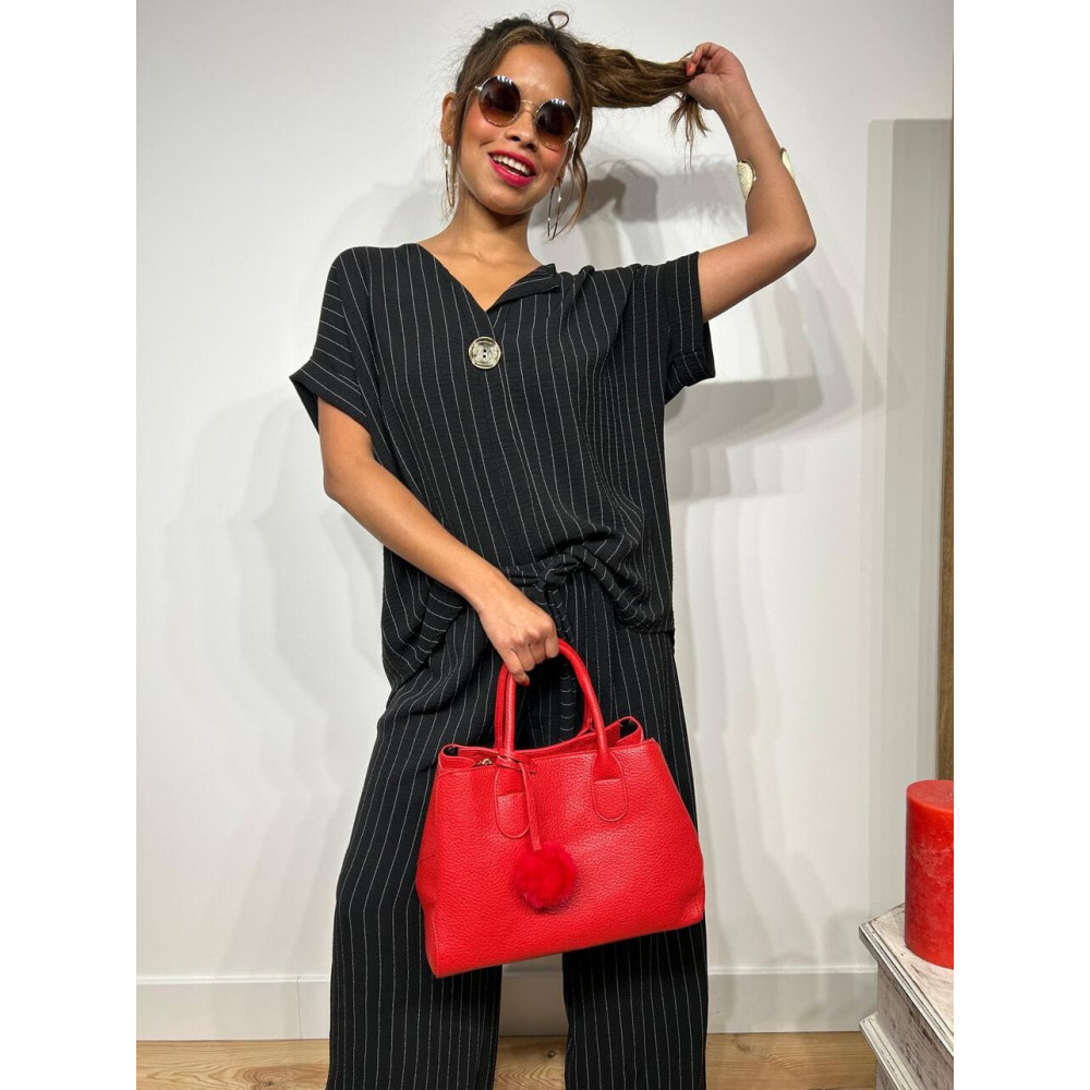 Bolso Abatanado Doble Asa KIMCHI Rojo heve Bolso Abatanado Doble Asa KIMCHI Rojo heve