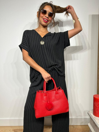 Bolso Abatanado Doble Asa KIMCHI Rojo heve