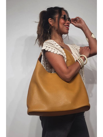 Bolso Hobo Grande VIMOTY Ocre heve