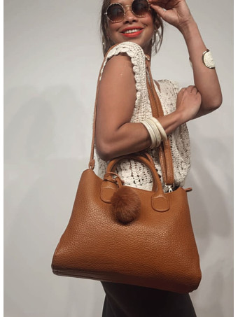 Bolso Abatanado Doble Asa KIMCHI Camel heve