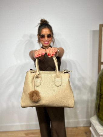 Bolso Abatanado Doble Asa KIMCHI Taupe HEVE