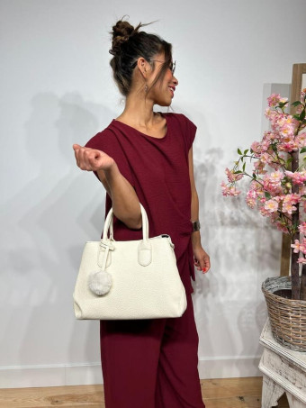 Bolso Abatanado Doble Asa KIMCHI Beige HEVE