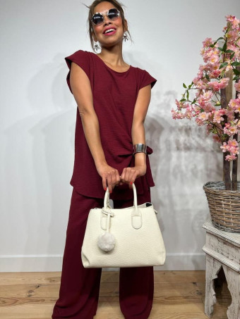 Bolso Abatanado Doble Asa KIMCHI Beige HEVE