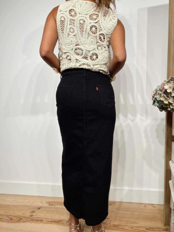 Falda Larga Vaquera RASFORD Negro HEVE