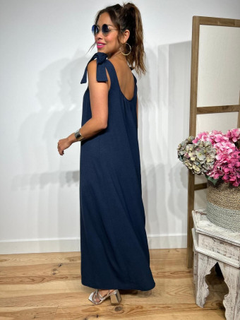 Vestido Largo Lazadas NOUBLE Marino HEVE