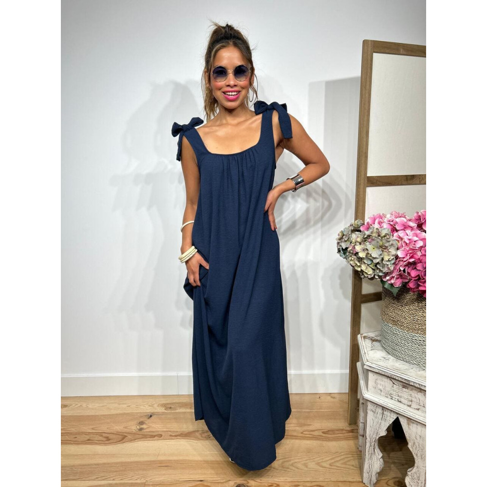 Vestido Largo Lazadas NOUBLE Marino HEVE