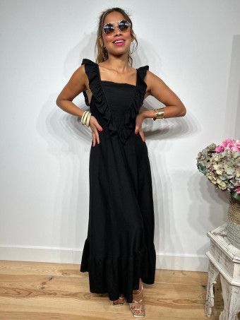 Vestido Largo Volantes KEMAYA Negro HEVE