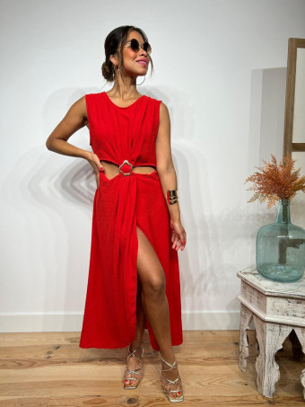 Vestido Cut Out Pieza Metálica KILLBIE Rojo HEVE