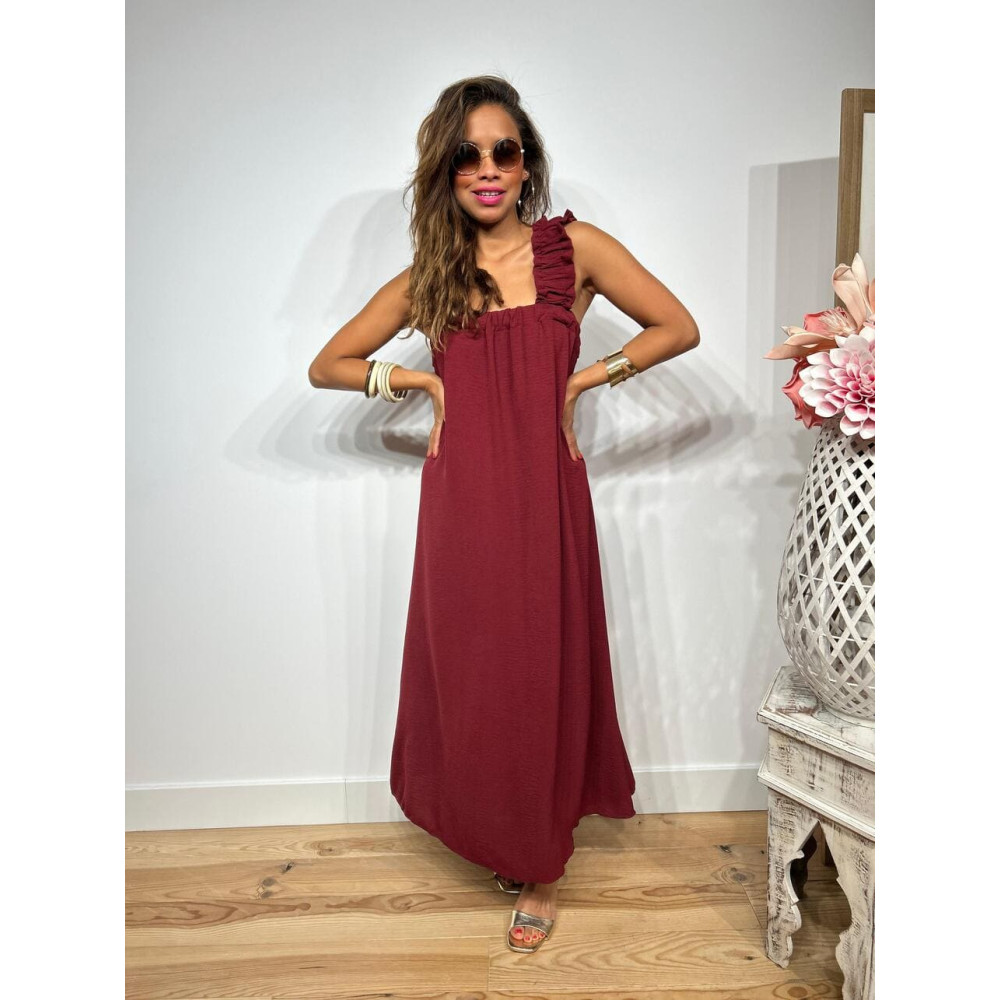 Vestido Lazada KALOOT Burdeos HEVE Vestido Lazada KALOOT Burdeos HEVE
