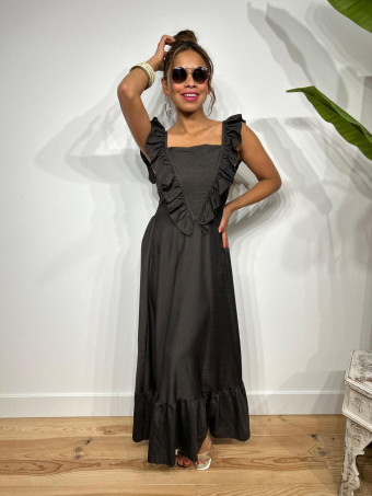 Vestido Largo Volantes KEMAYA Marrón HEVE