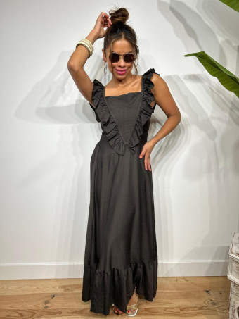 Vestido Largo Volantes KEMAYA Marrón HEVE