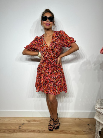 Vestido Vaporoso Estampado NEDILA Rojo HEVE