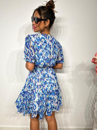 Vestido Vaporoso Estampado NEDILA Azul HEVE