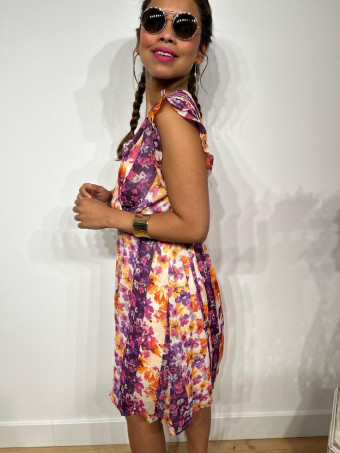 Vestido Vaporoso Floral LESHILA Morado HEVE