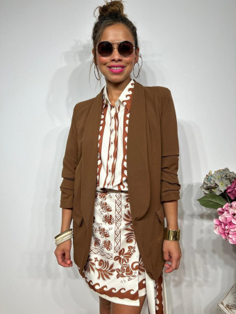 Blazer Frunces BIANCA Marrón HEVE