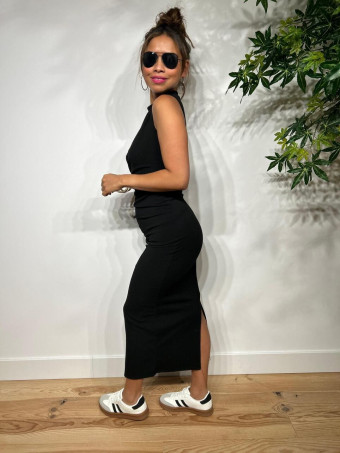 Vestido Entallado Frunces CHATKIT Negro HEVE