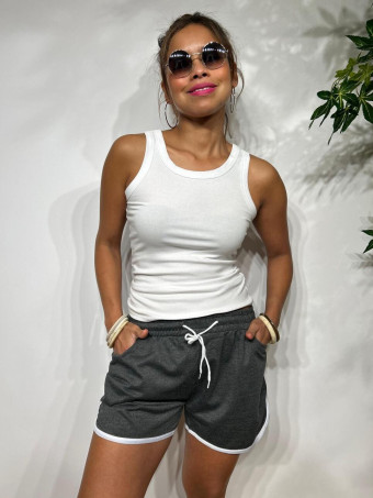 Short Sporty Ribetes KOPLAY Gris HEVE