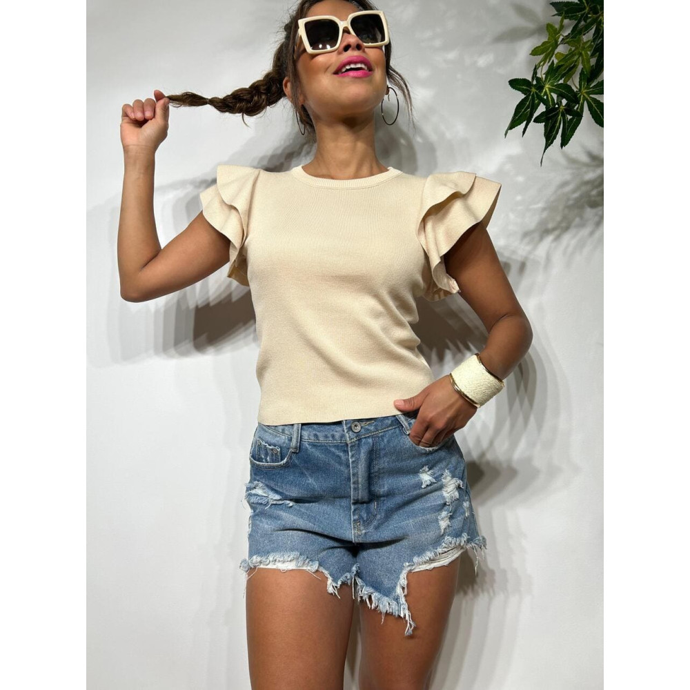 Short Denim Ripped EVILA Light Blue HEVE Short Denim Ripped EVILA Light Blue HEVE