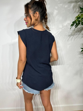 Blusa Escote Pico SUKARI Marino HEVE