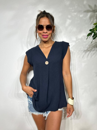 Blusa Escote Pico SUKARI Marino HEVE
