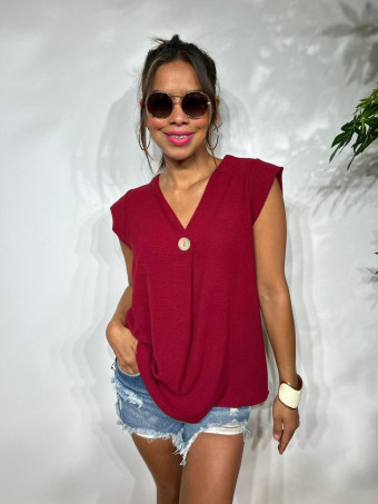 Blusa Escote Pico SUKARI Burdeos HEVE