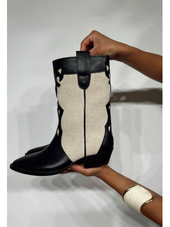Bota Combinada Media Caña MACKEENA Negro HEVE