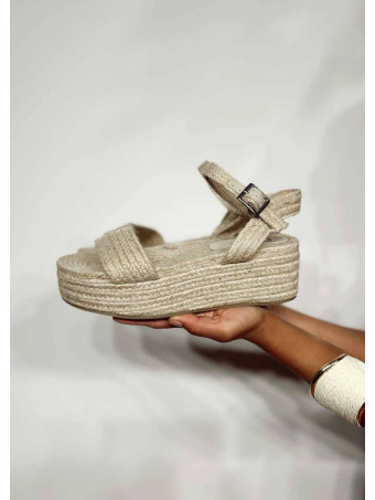 Sandalia Yute Plataforma BYNAZE Beige HEVE