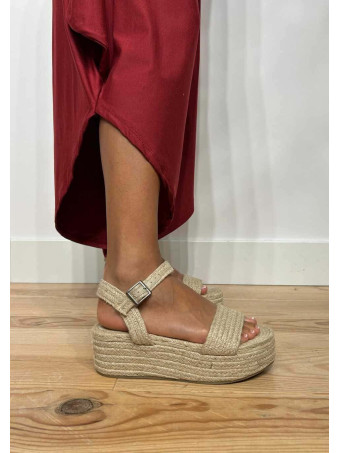 Sandalia Yute Plataforma BYNAZE Beige HEVE