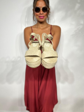 Sandalia Yute Plataforma BYNAZE Beige HEVE